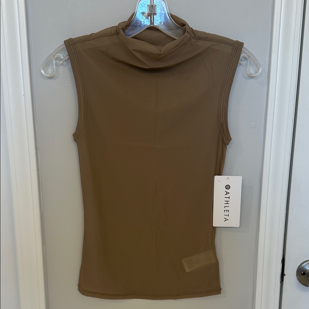 Athleta Women's Sheer Camel Sleeveless Tank Top